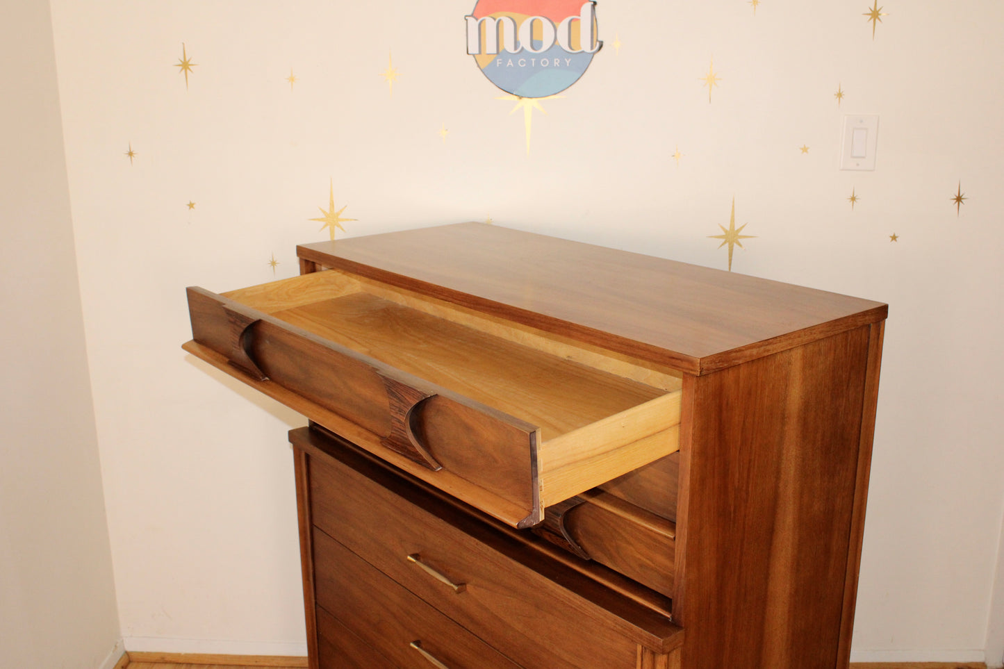 Kent Coffey Perspecta Walnut Highboy Dresser