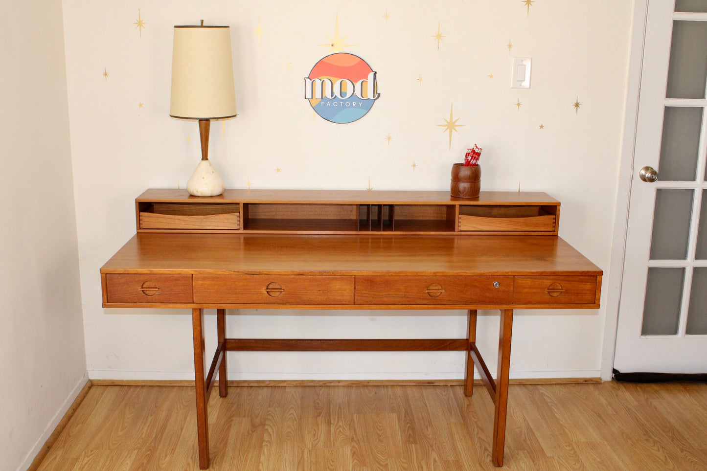 Peter Løvig Nielsen - Danish Teak Flip Top Partners Desk