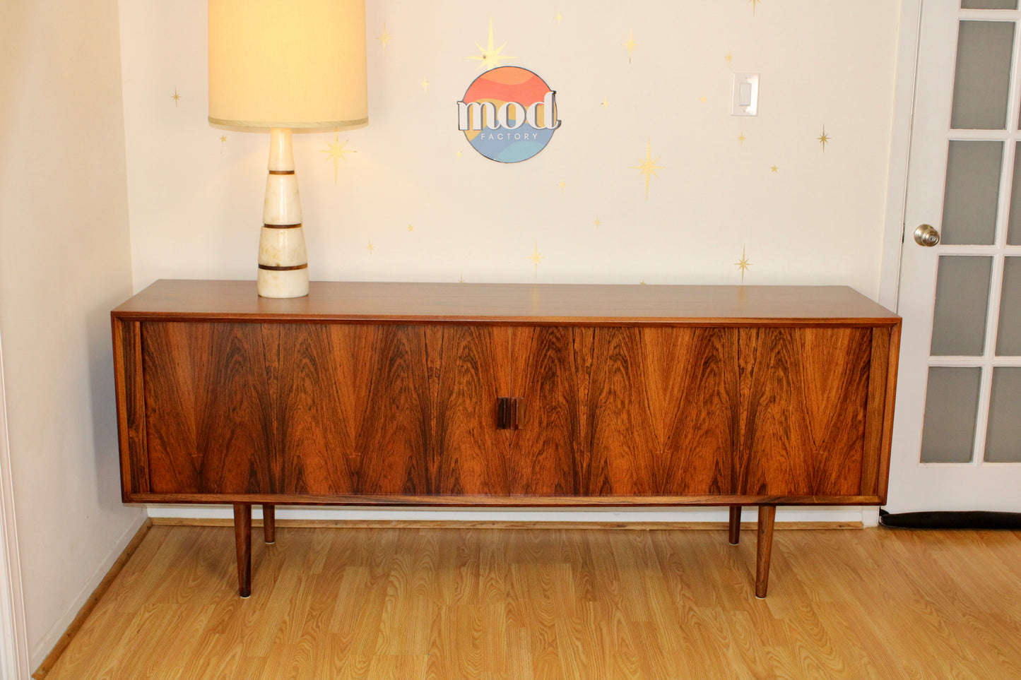 Svend A. Larsen - Danish Rosewood Tambour Door Sideboard