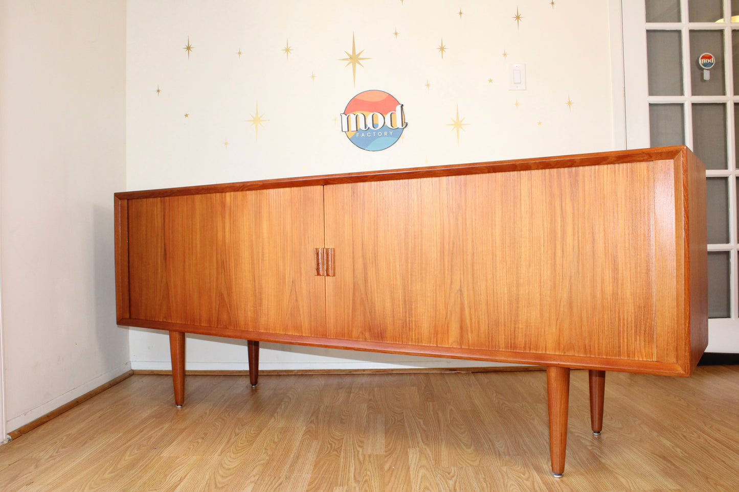 Svend A. Larsen - Danish Modern Teak Tambour Door Sideboard