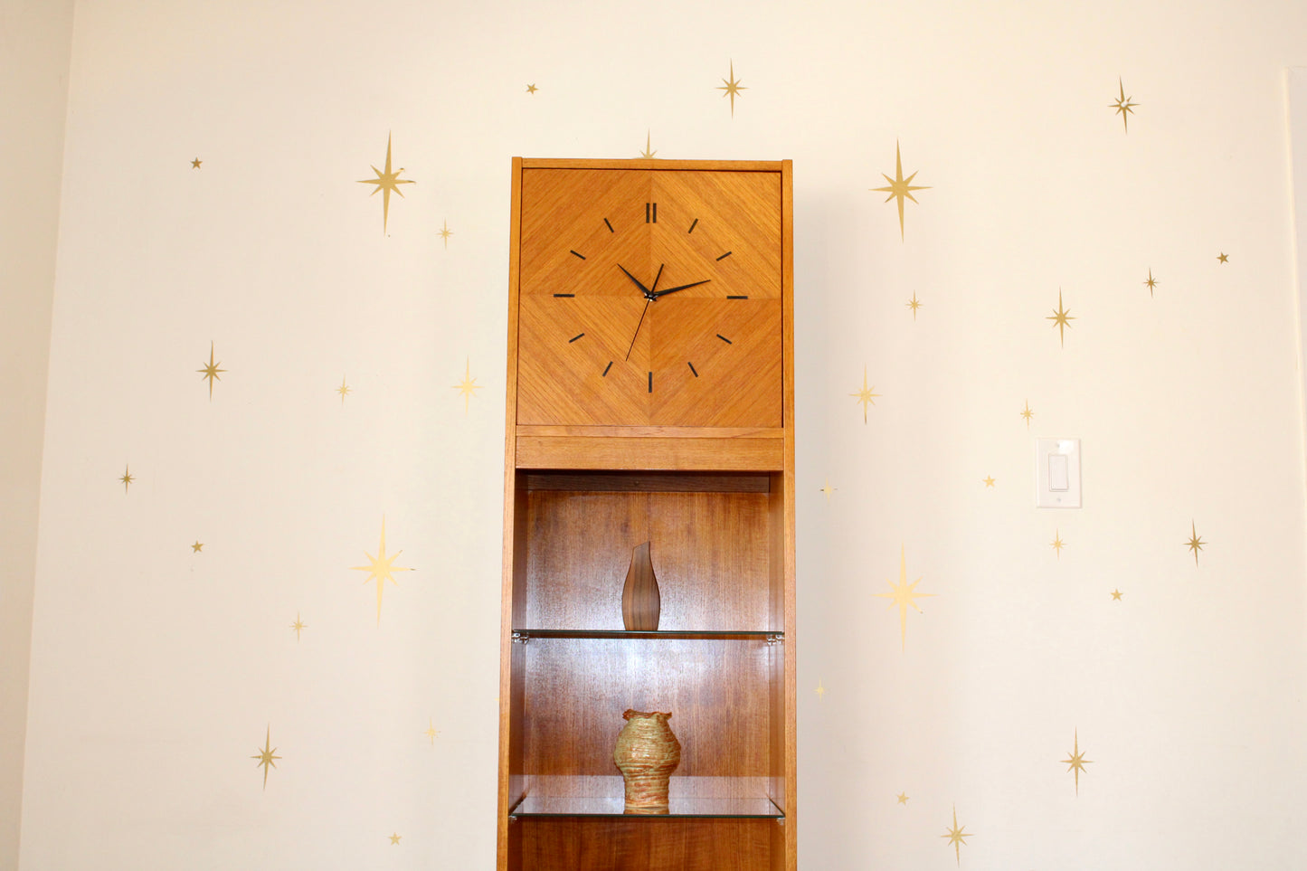Danish Modern Teak Clock w/ Shelves