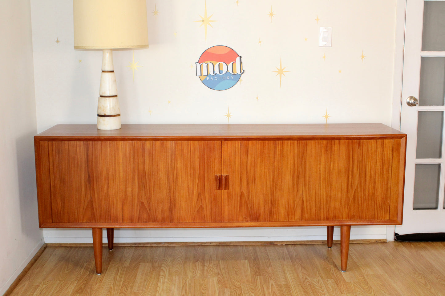 Svend A. Larsen - Danish Modern Teak Tambour Door Sideboard