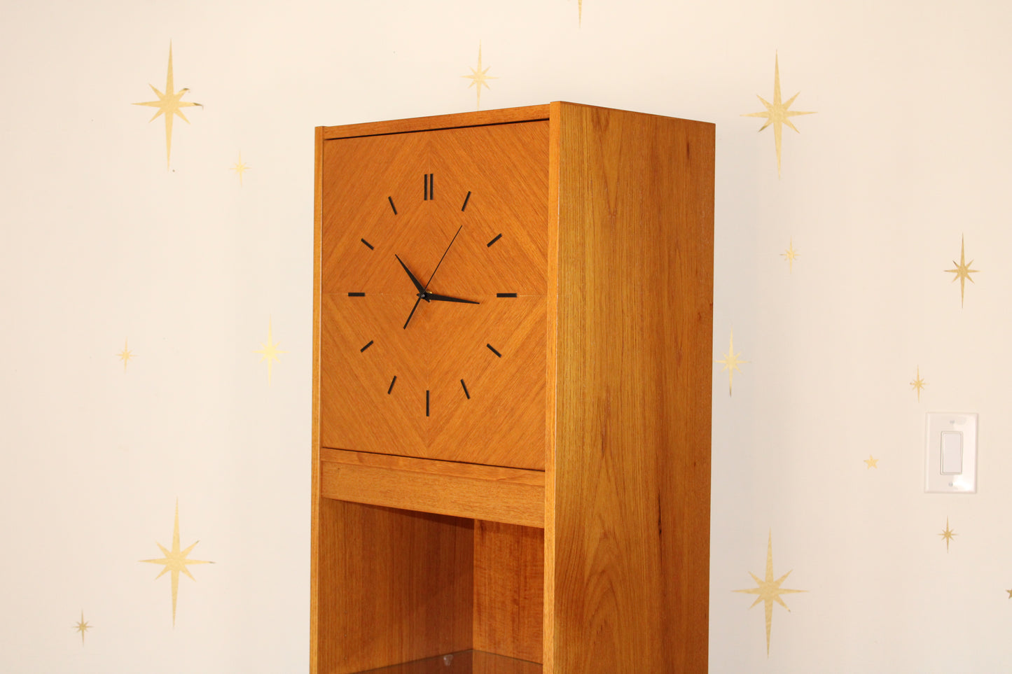 Danish Modern Teak Clock w/ Shelves
