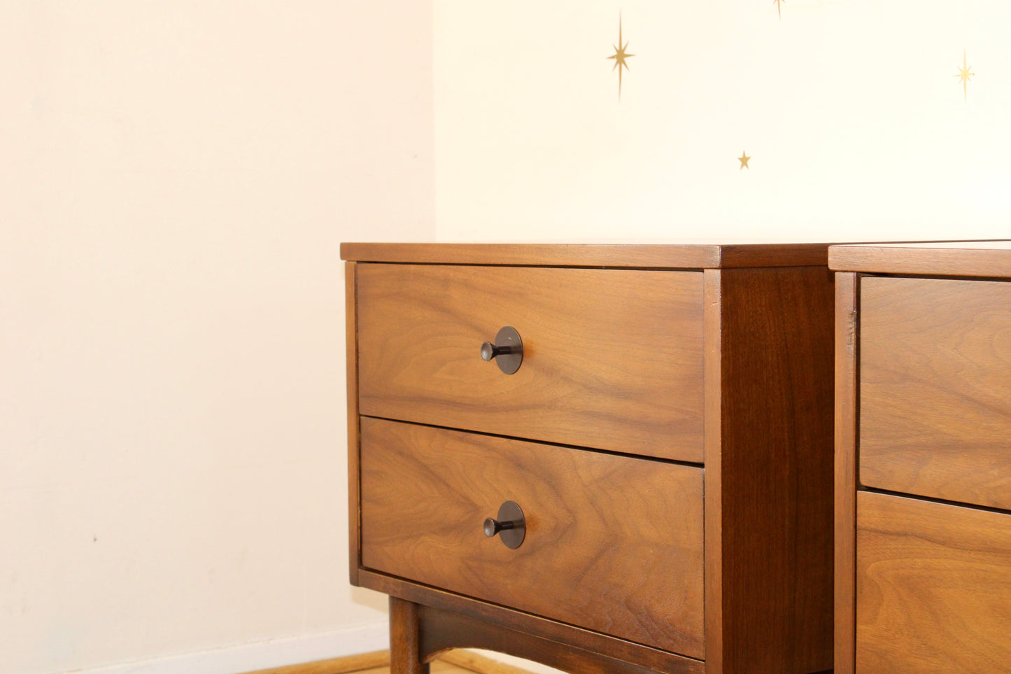 Pair of Mid-Century Modern Walnut Nightstands