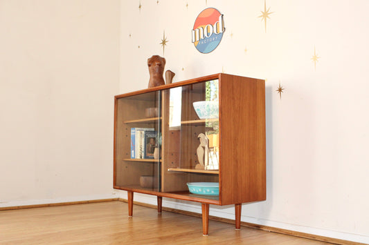 Danish Teak Compact Display Cabinet/Bookcase