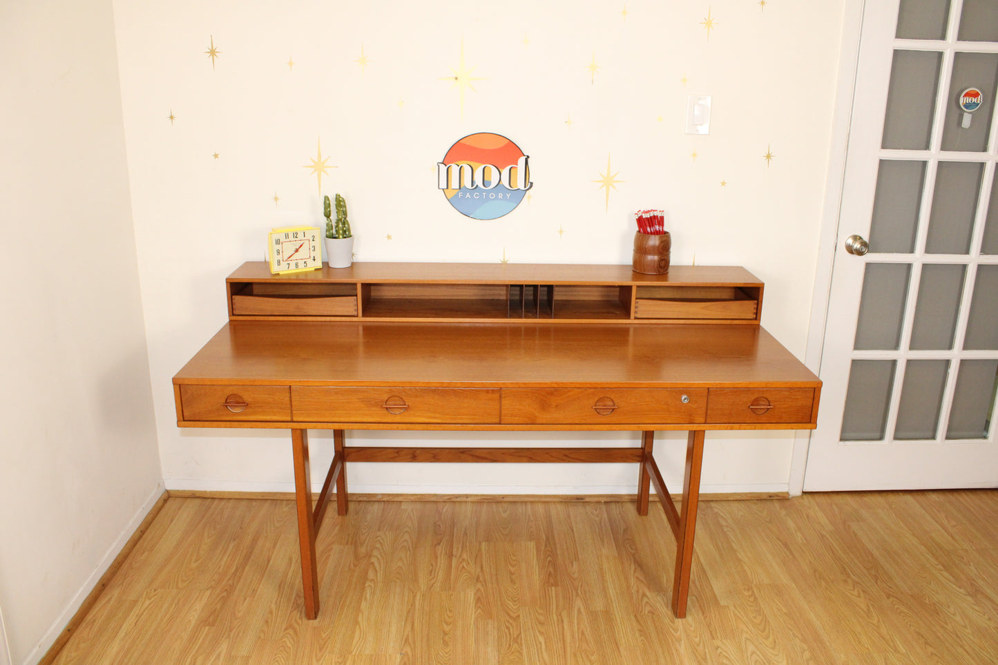 Peter Løvig Nielsen-Danish Teak Flip-Top Partner’s Desk