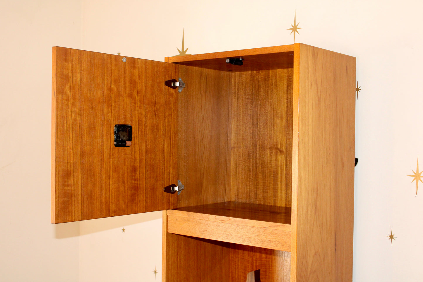 Danish Modern Teak Clock w/ Shelves