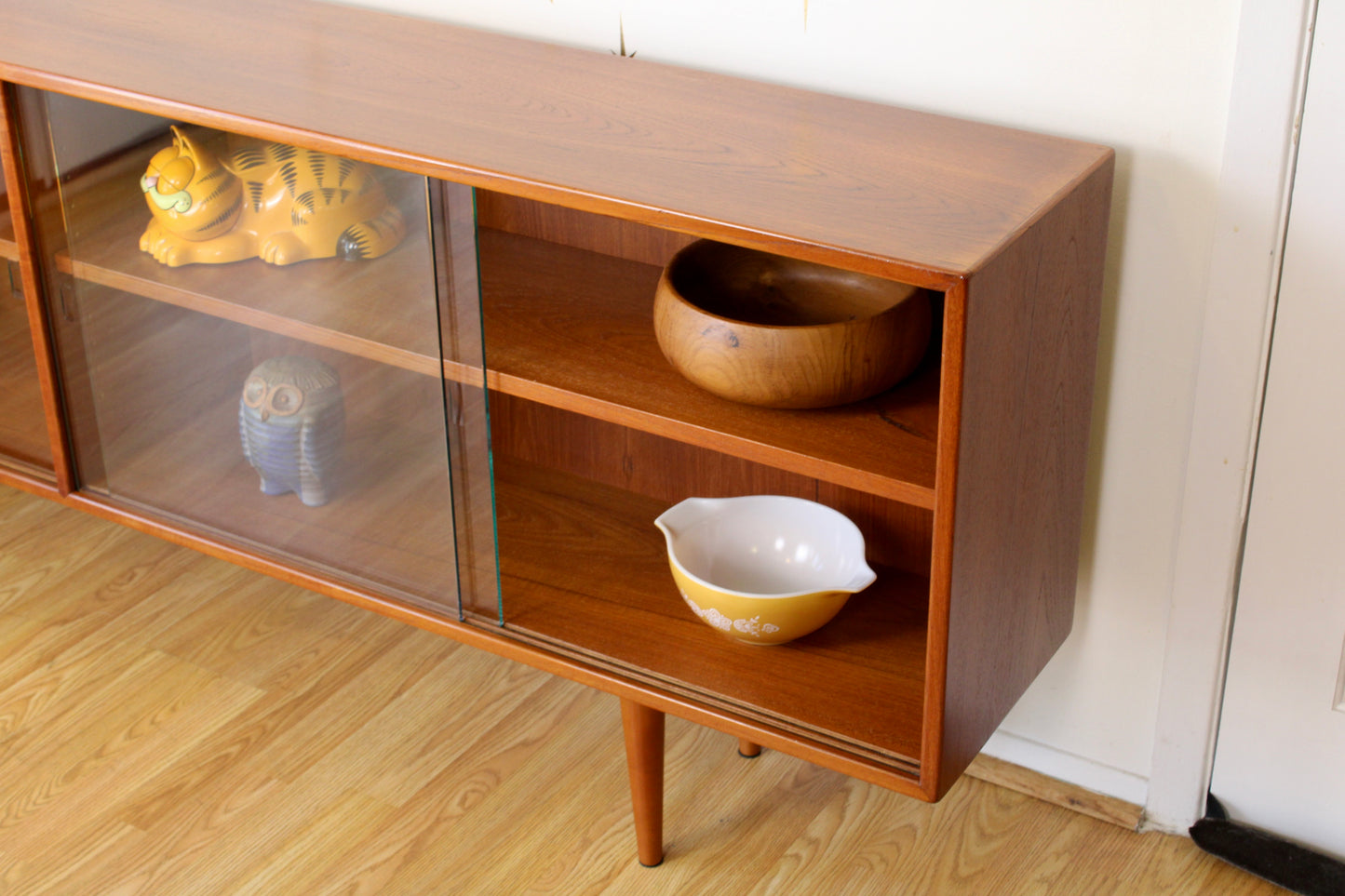 Danish Modern Teak Display Cabinet w/ Glass Doors