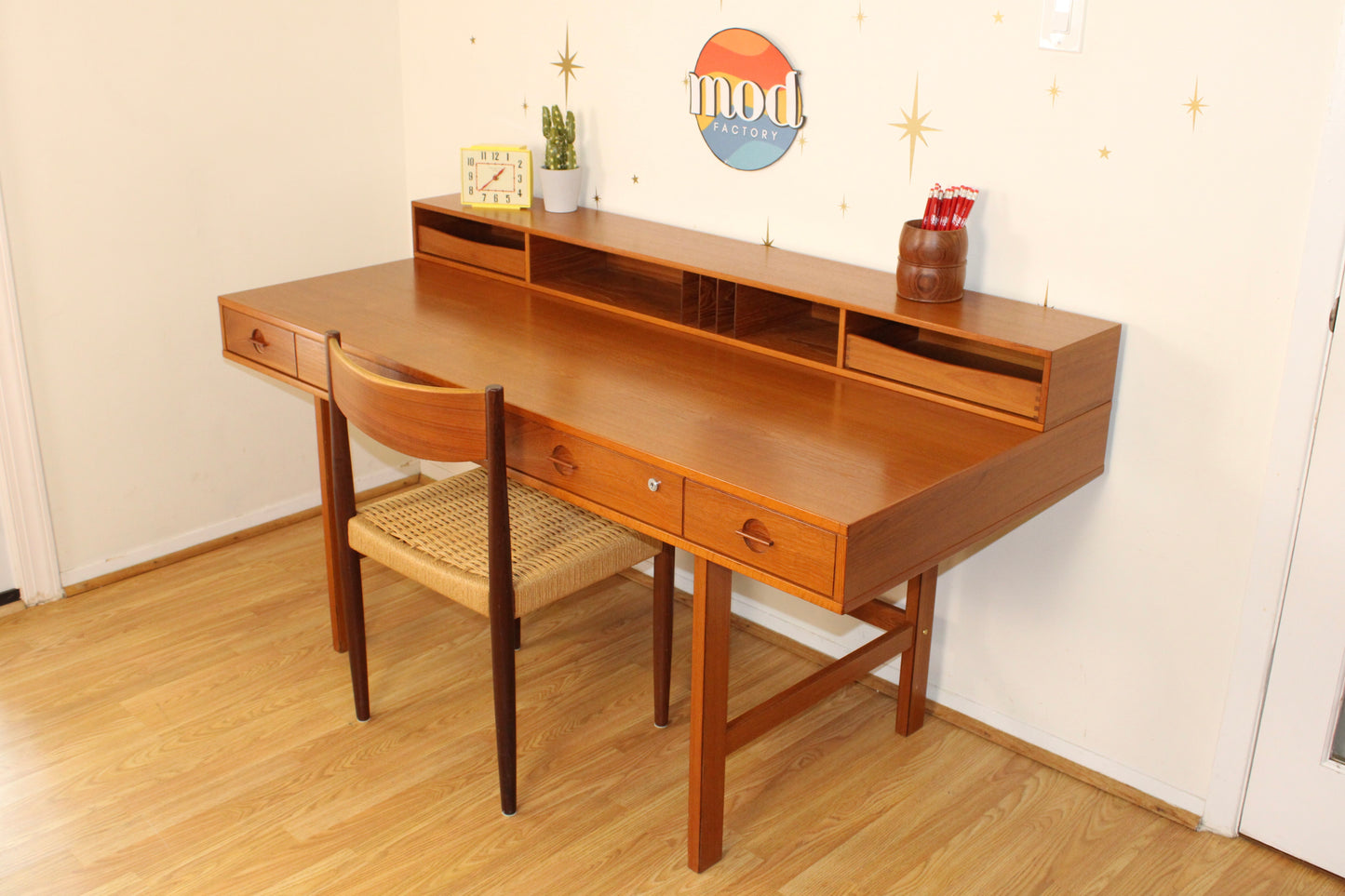 Peter Løvig Nielsen-Danish Teak Flip-Top Partner’s Desk
