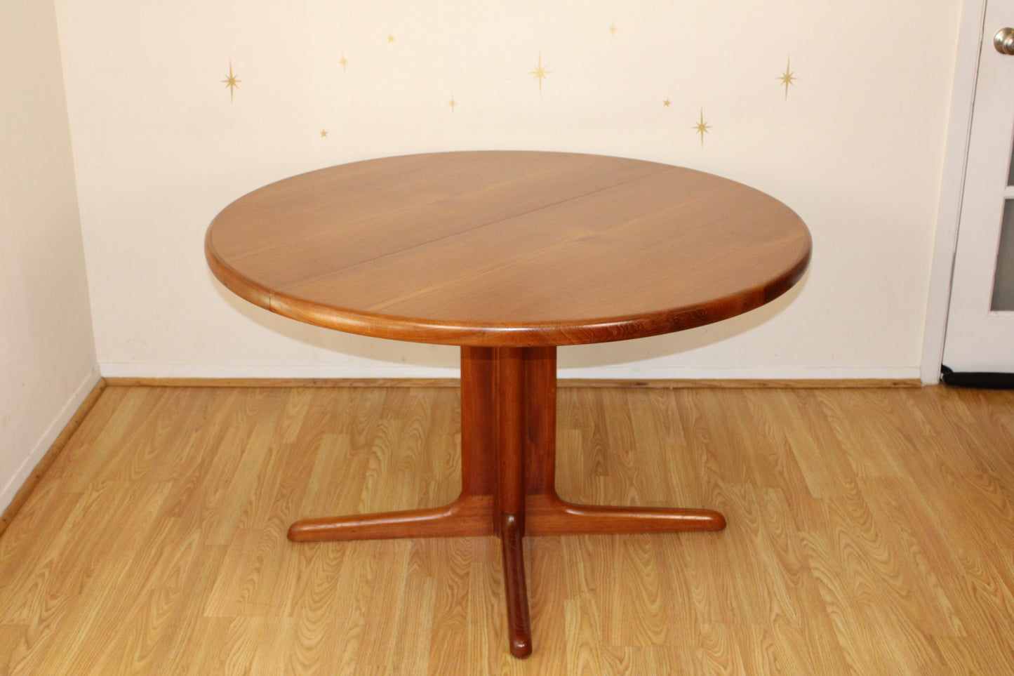 Danish Teak Extending Dining Table w/ 2 Leaves