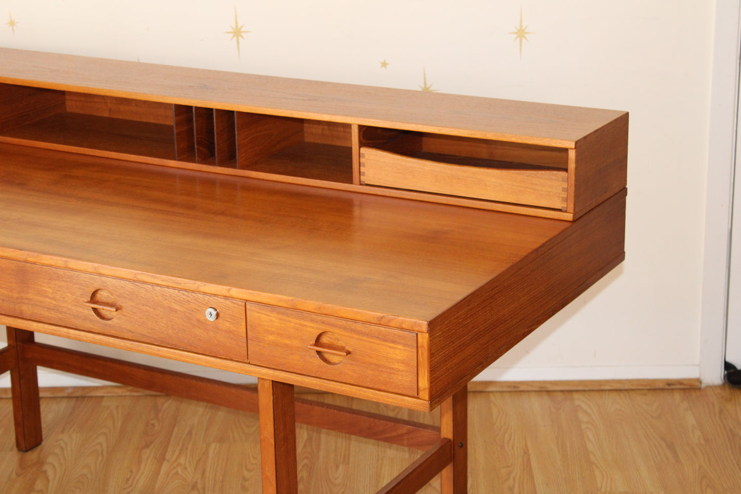 Peter Løvig Nielsen - Danish Teak Flip Top Partners Desk