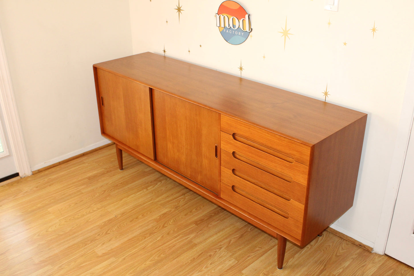 Danish Modern Teak 71” Sideboard/Credenza