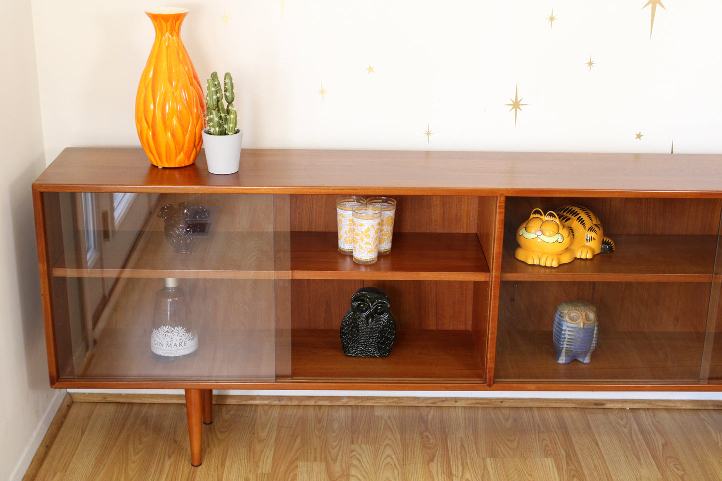 Danish Modern Teak Display Cabinet w/ Glass Doors