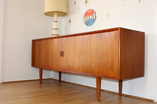 Svend A. Larsen - Danish Modern Teak Tambour Door Sideboard