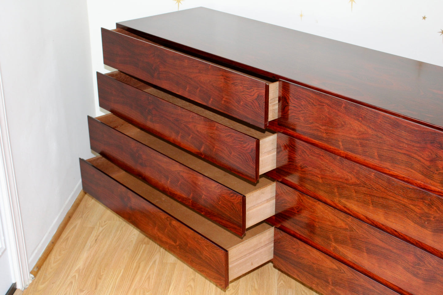 Danish Brazilian Rosewood 8 Drawer Dresser