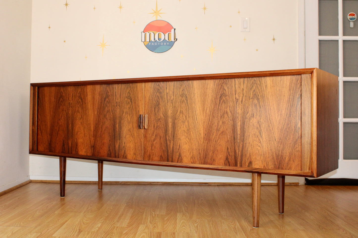 Svend A. Larsen - Danish Rosewood Tambour Door Sideboard