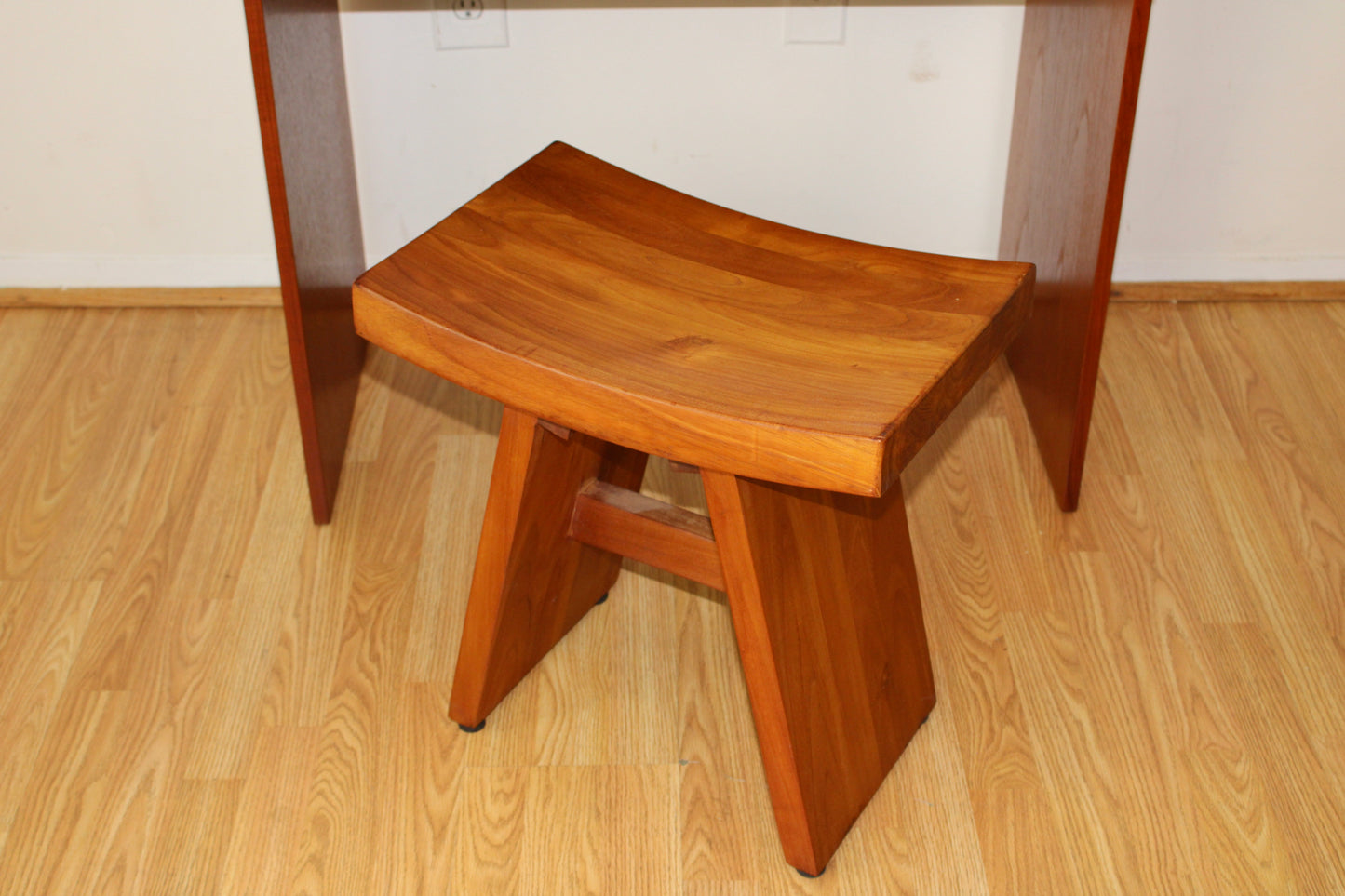 Danish Modern Teak Vanity & Stool