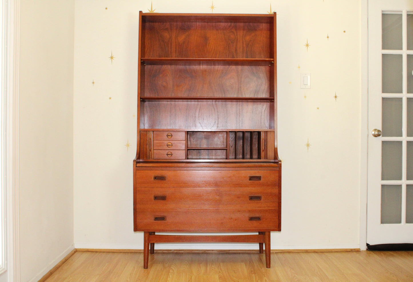 Danish Modern Teak Secretary Desk/Bookcase by Johannes Sorth