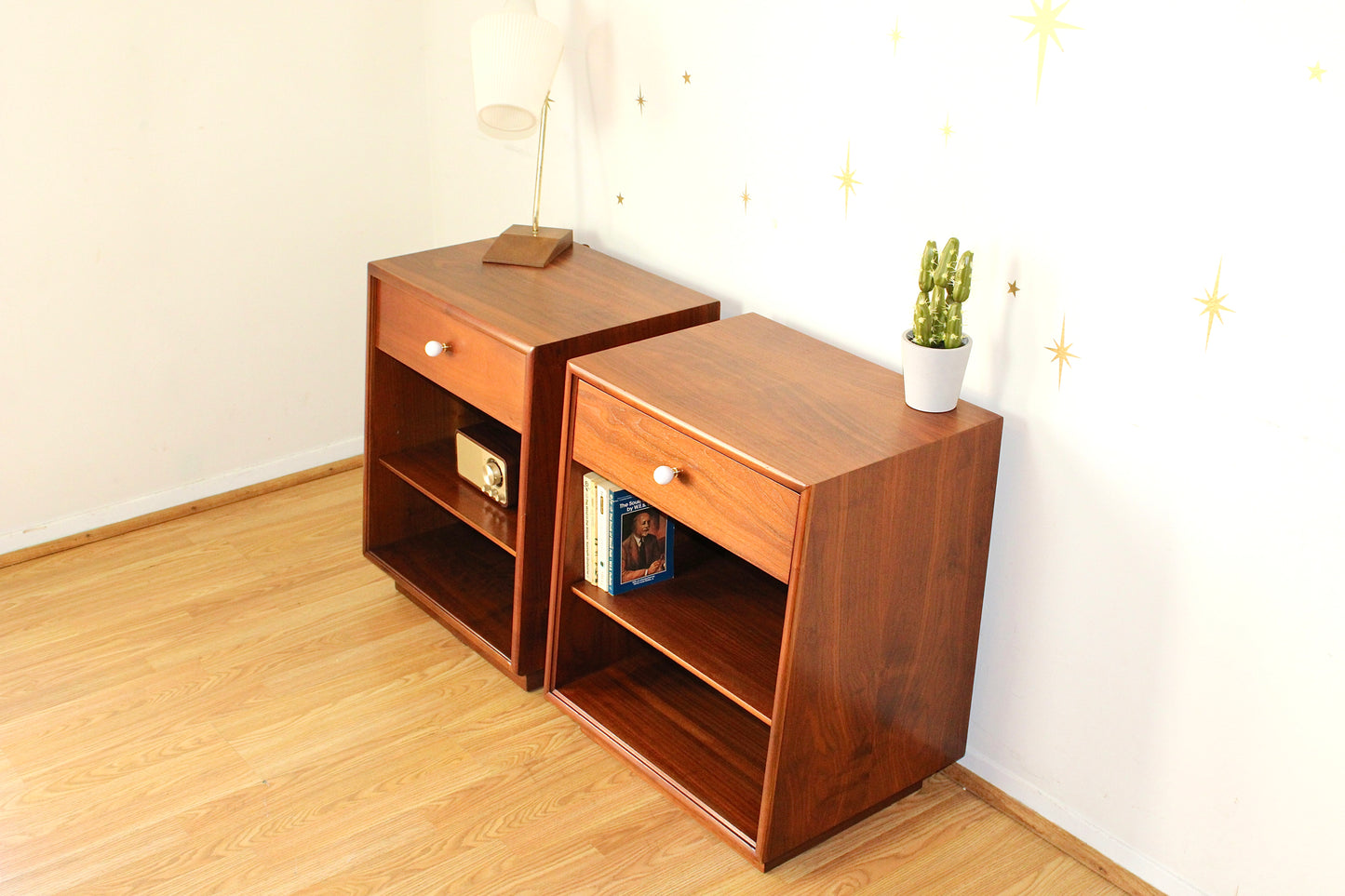 Kipp Stewart - Pair of Drexel "Declaration" Walnut Nightstands