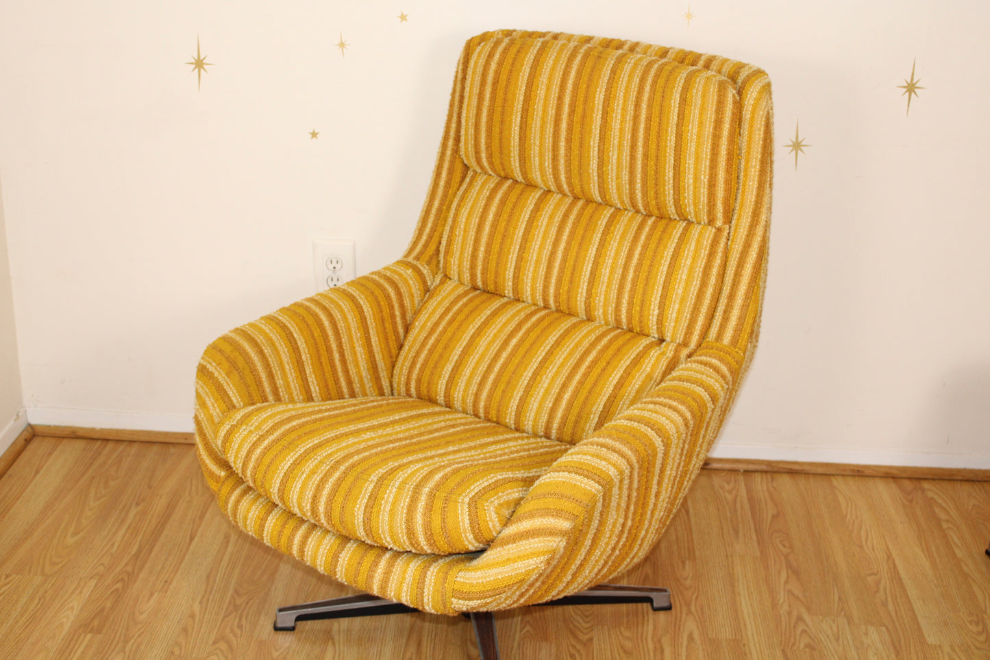 Vintage Swedish Reclining Lounge Chair + Ottoman by Overman