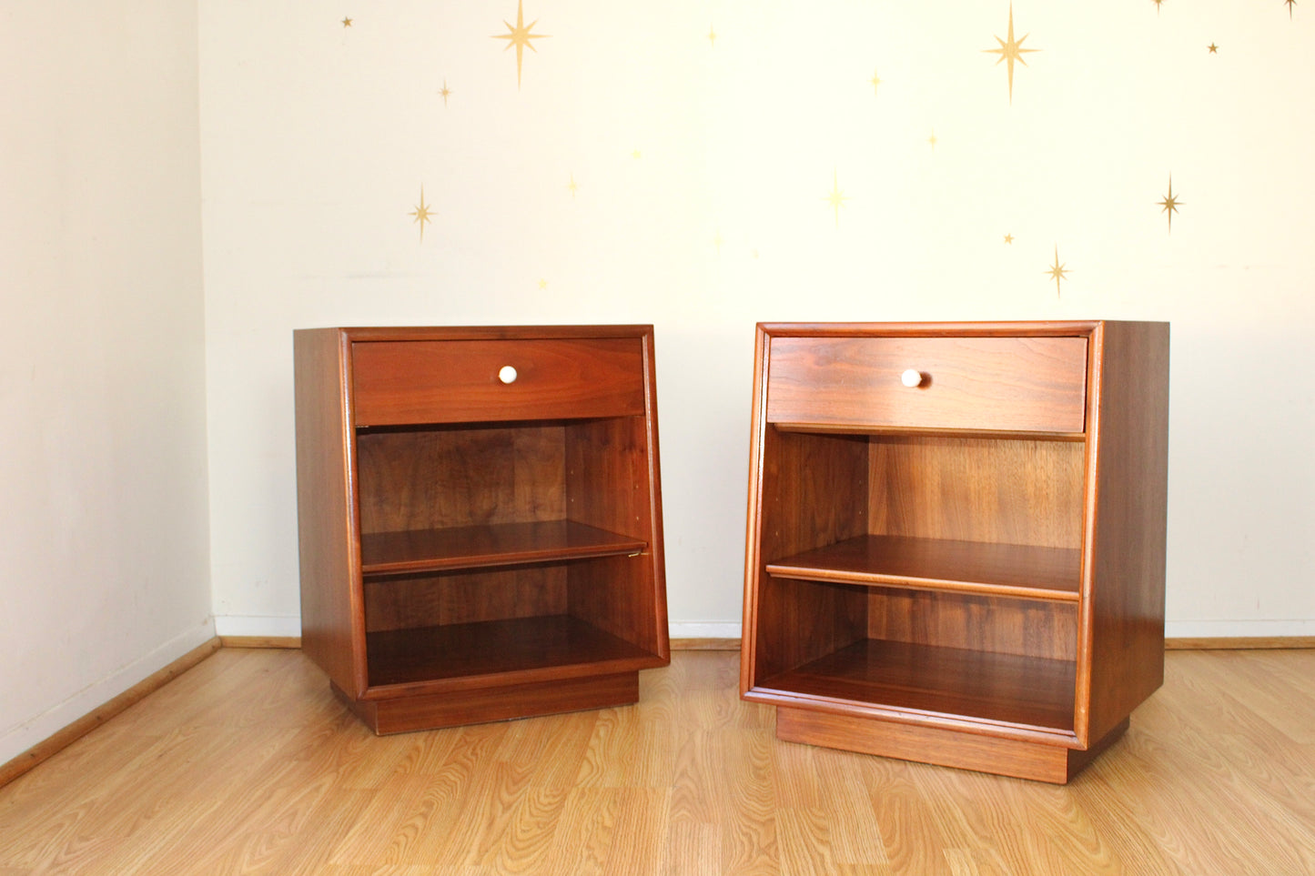 Kipp Stewart - Pair of Drexel "Declaration" Walnut Nightstands