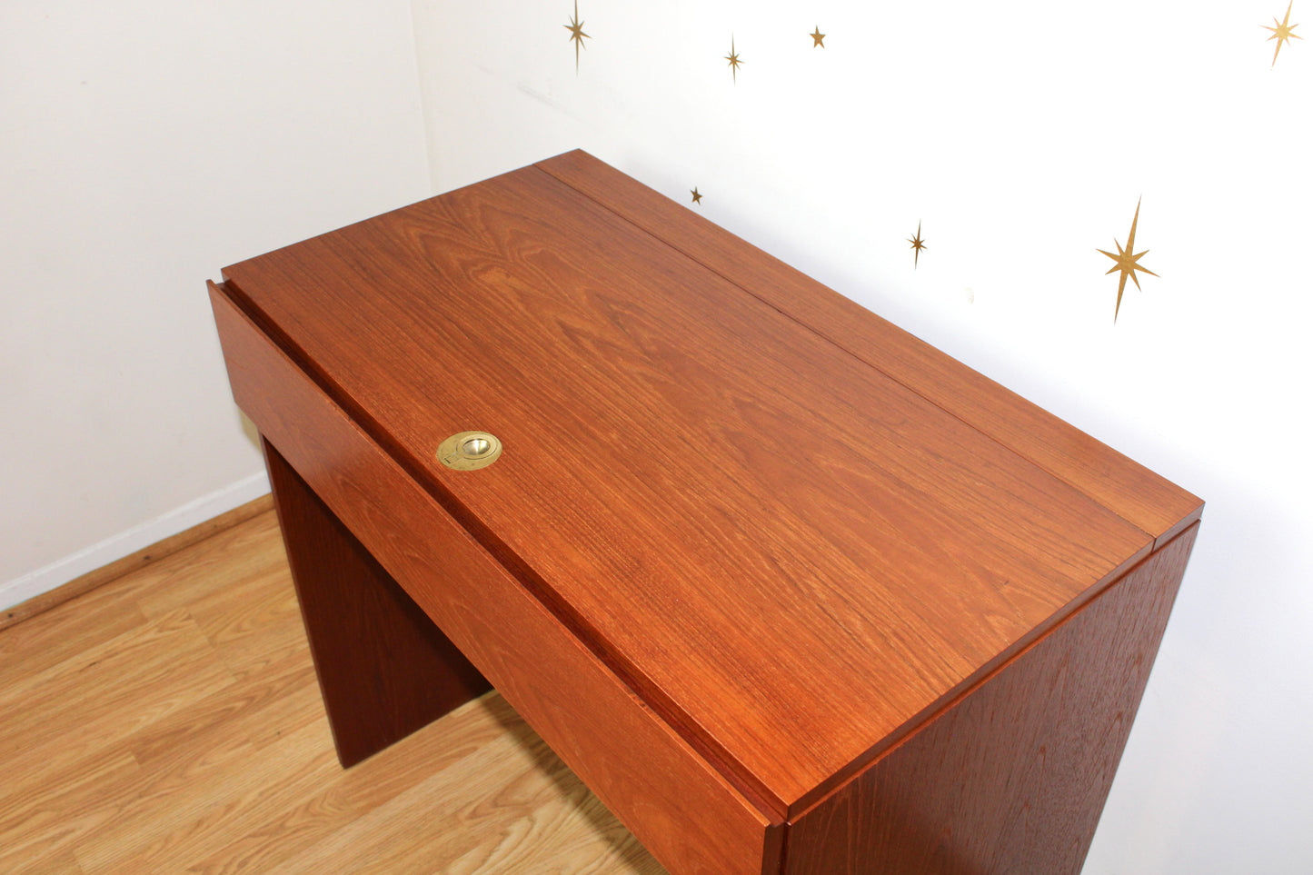 Danish Modern Teak Vanity & Stool