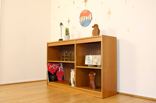 Danish Teak Low Bookcase/ Display Case / Record Holder