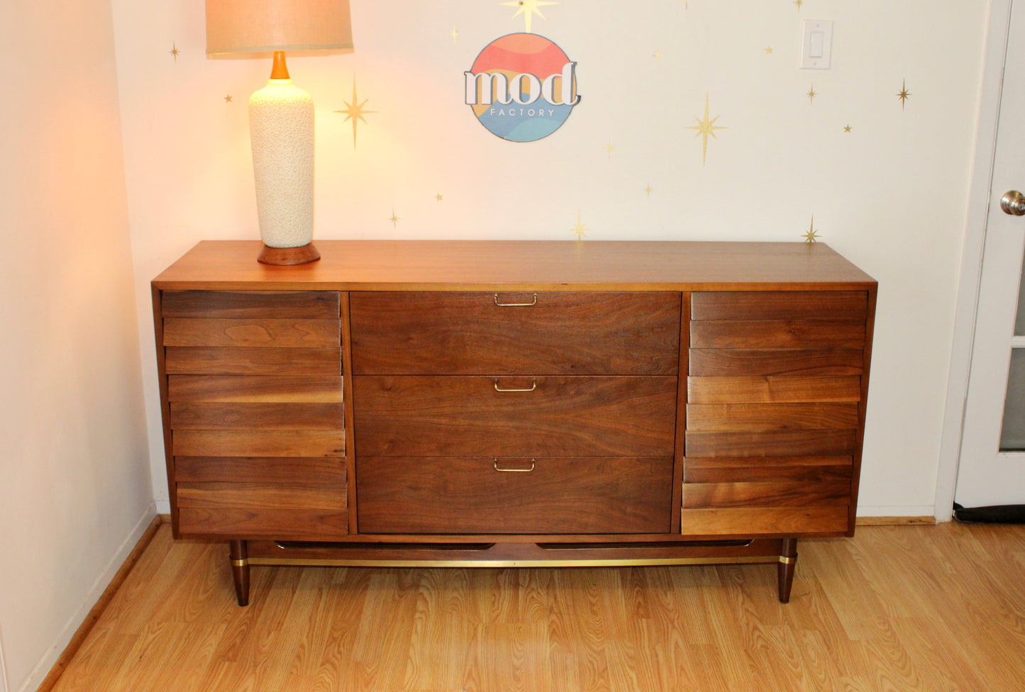 Merton Gershun - American of Martinsville Walnut Triple Dresser