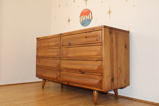 American Modernist Solid Pine Double Dresser