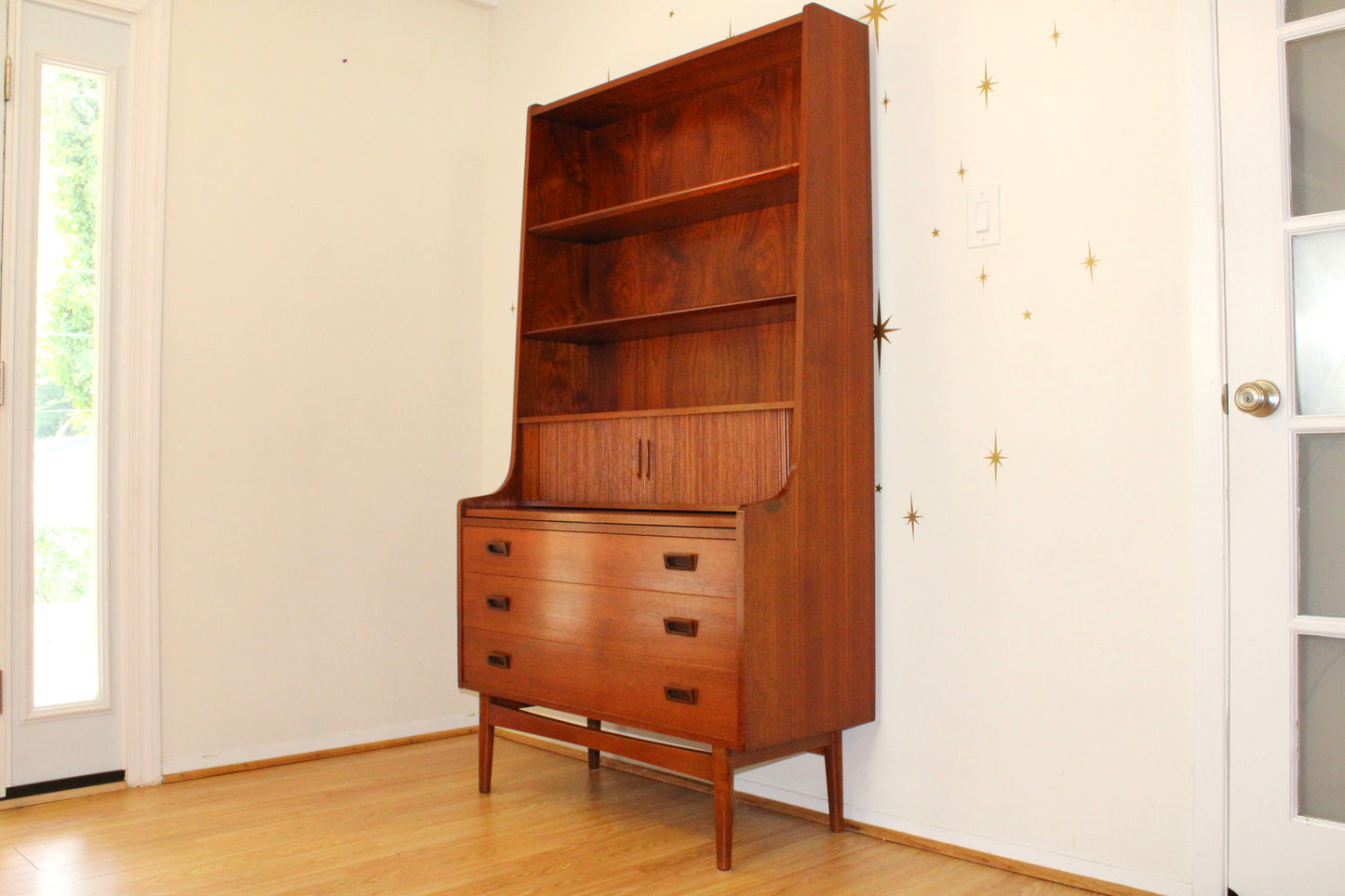 Danish Modern Teak Secretary Desk/Bookcase by Johannes Sorth