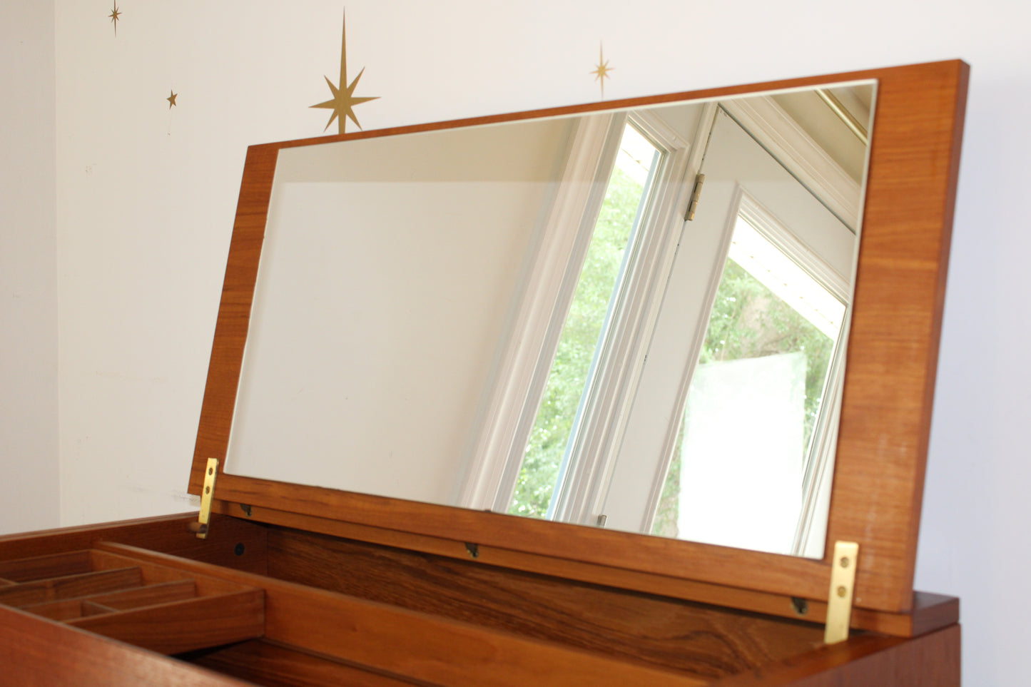 Danish Modern Teak Vanity & Stool