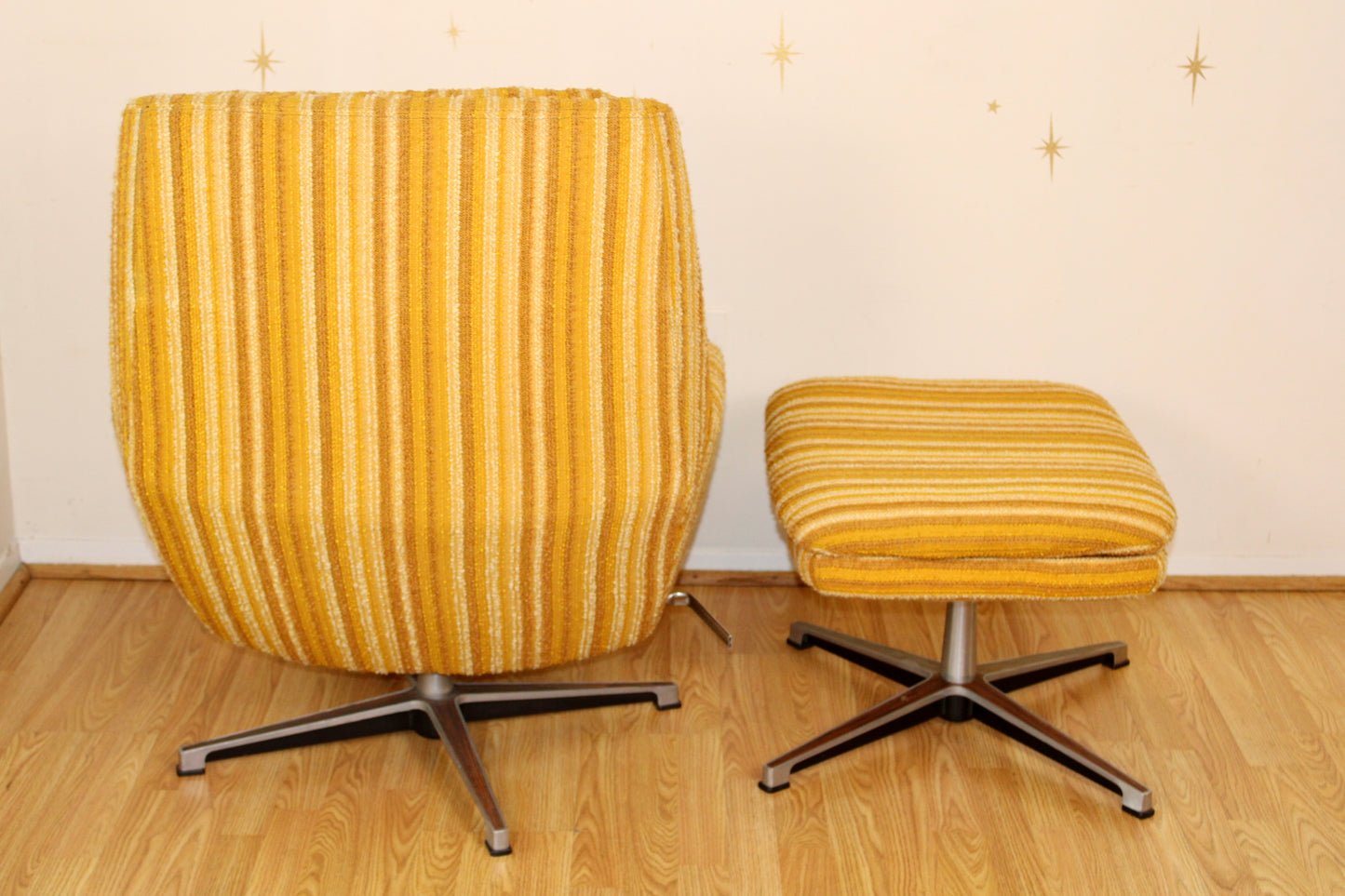 Vintage Swedish Reclining Lounge Chair + Ottoman by Overman