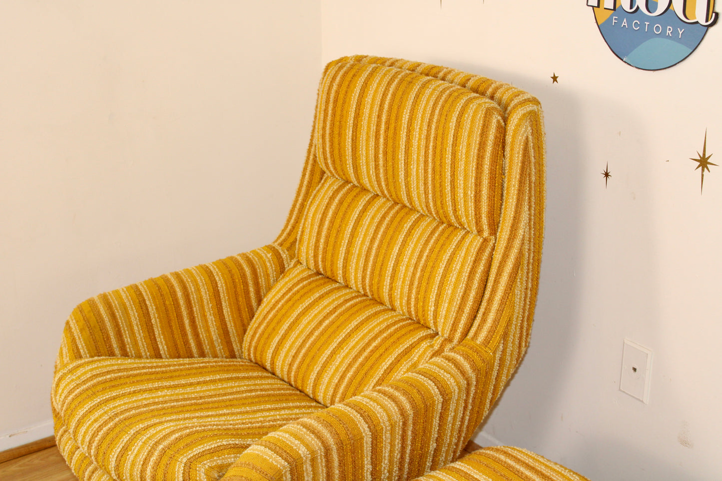 Vintage Swedish Reclining Lounge Chair + Ottoman by Overman