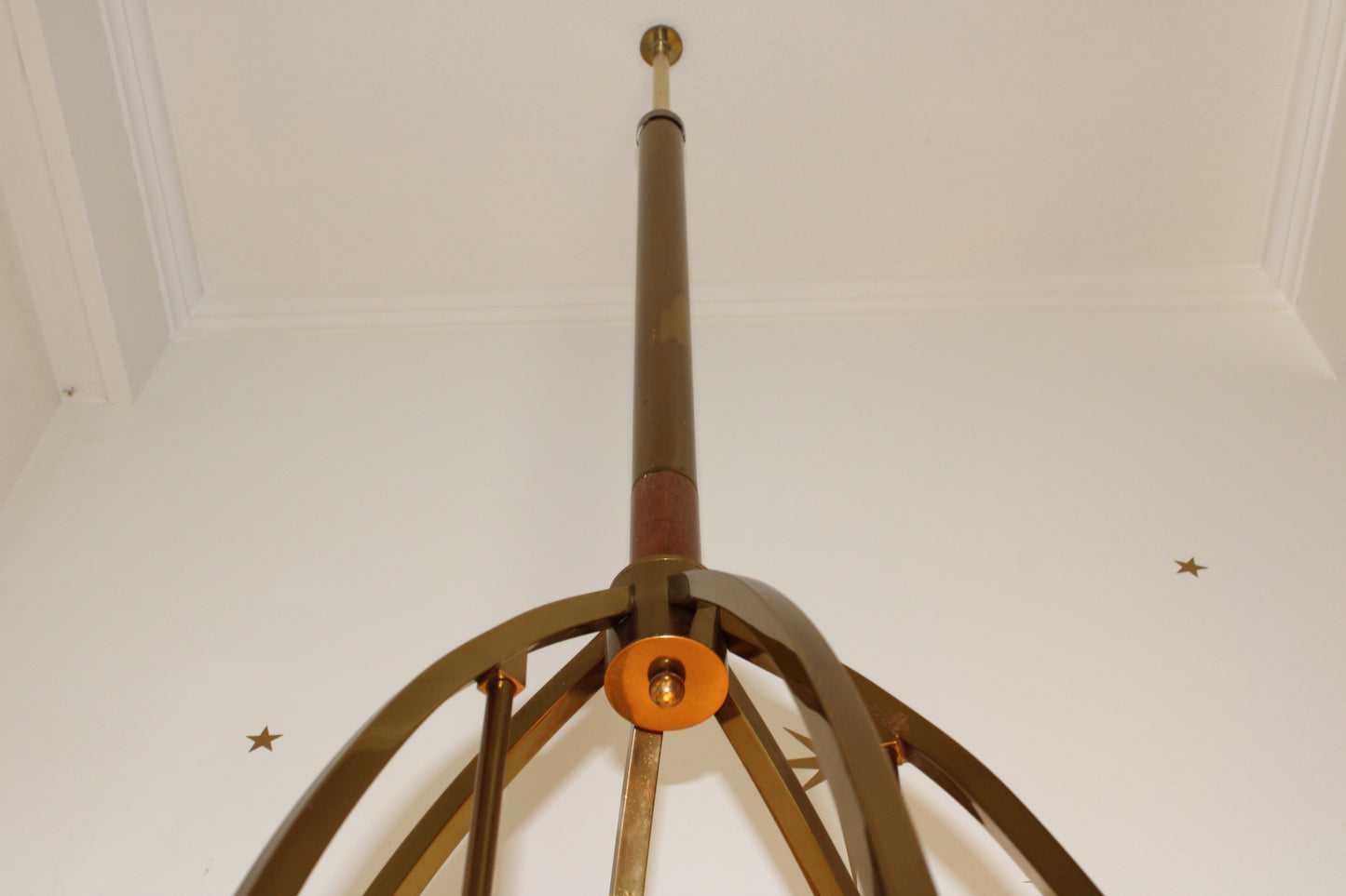 Vintage Brass Tension Pole Floor Lamp