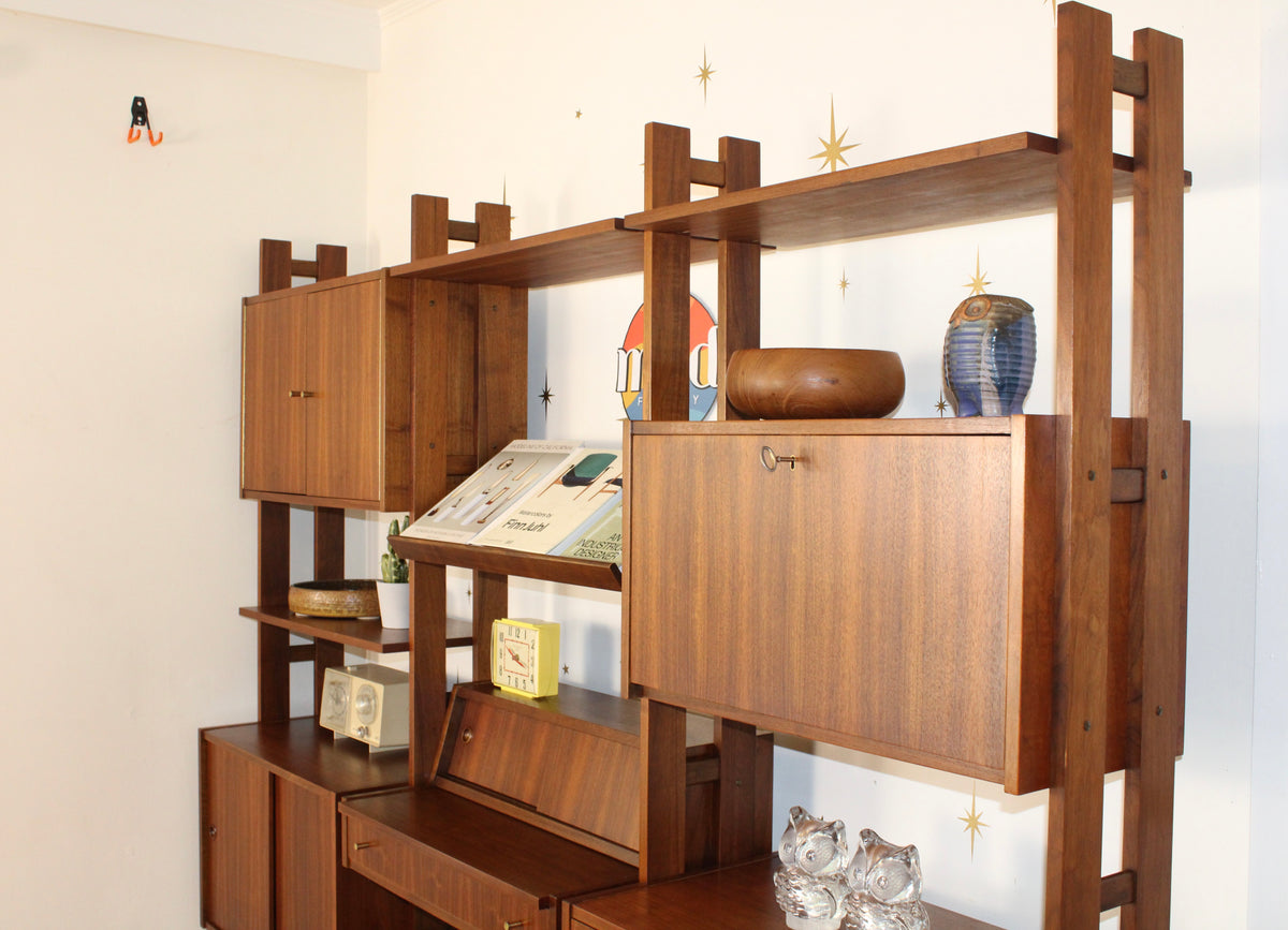 Yugoslavian 3-Bay Freestanding Wall Unit/Room Divider