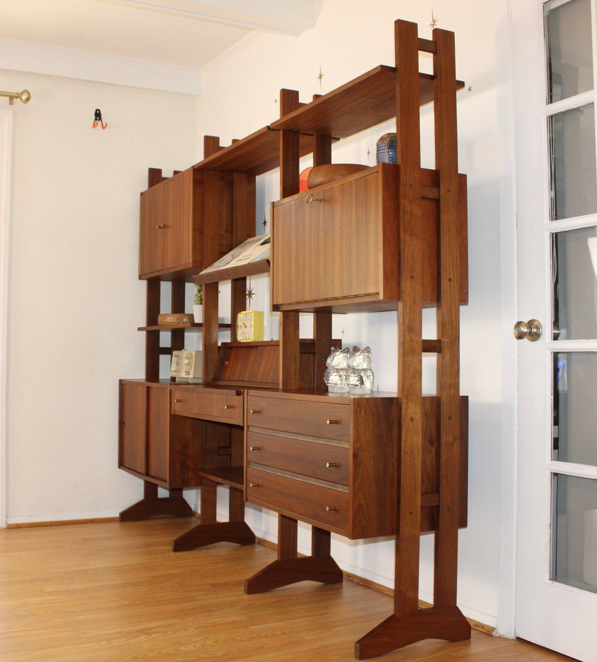 Yugoslavian 3-Bay Freestanding Wall Unit/Room Divider