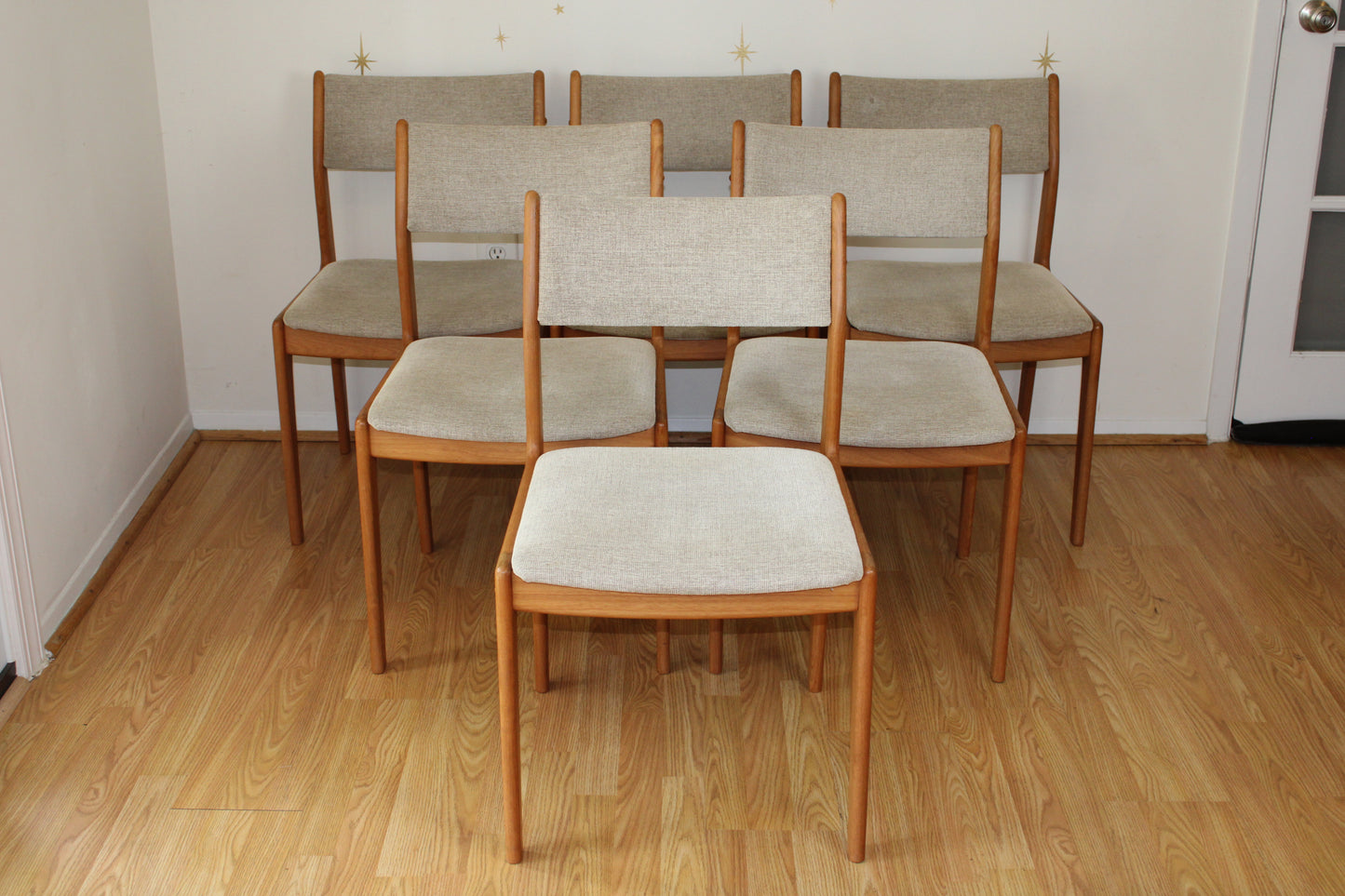 Set of Six Scandinavian Teak Dining Chairs