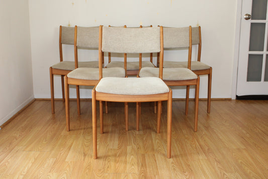 Set of Six Scandinavian Teak Dining Chairs