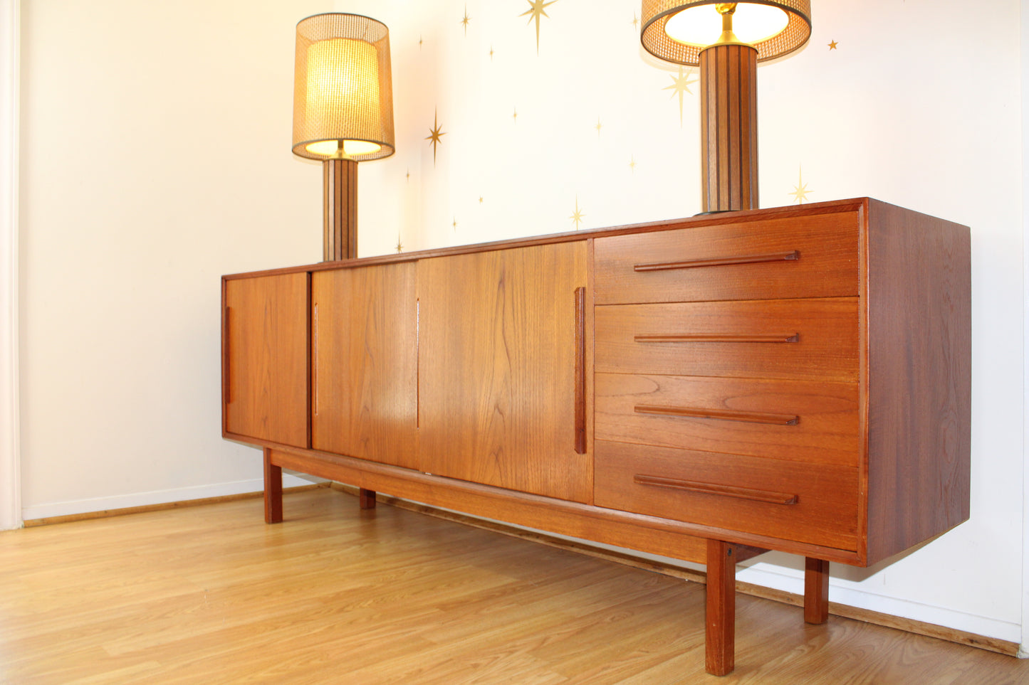 Danish Teak 80" Long Sideboard