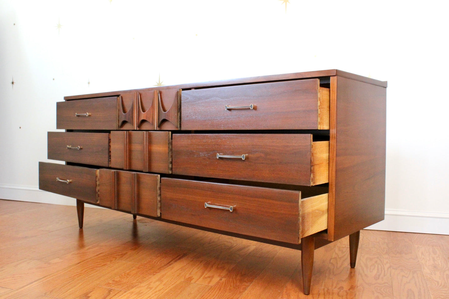 Vaughn-Bassett Walnut Lowboy Dresser