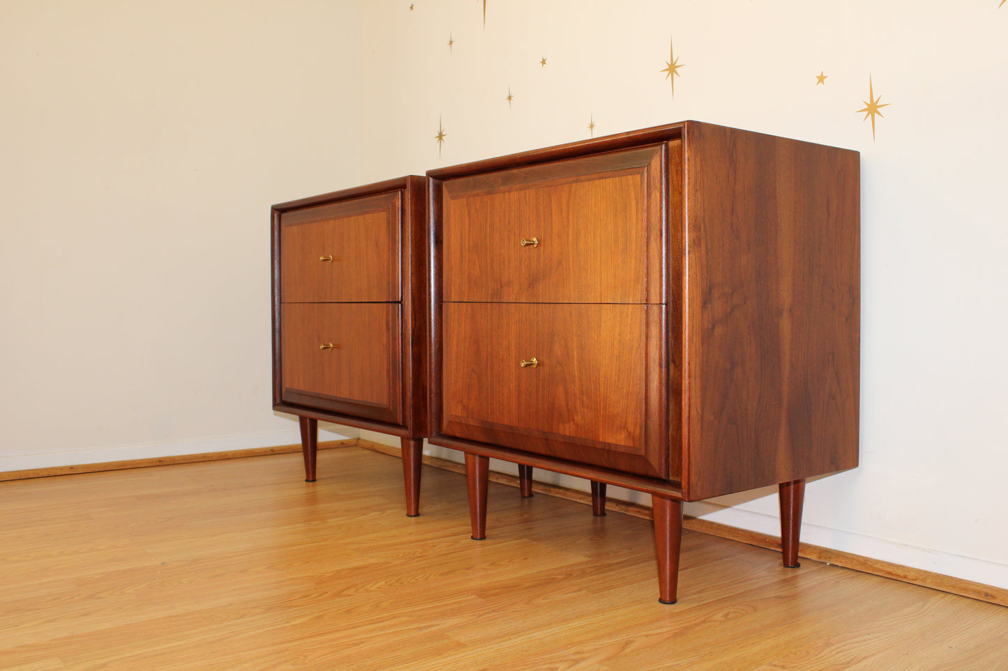 Pair-MCM Walnut Nightstands by Dillingahm