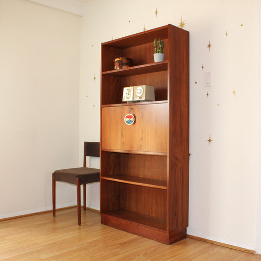 Danish Modern Teak Bookcase/Secretary  Desk