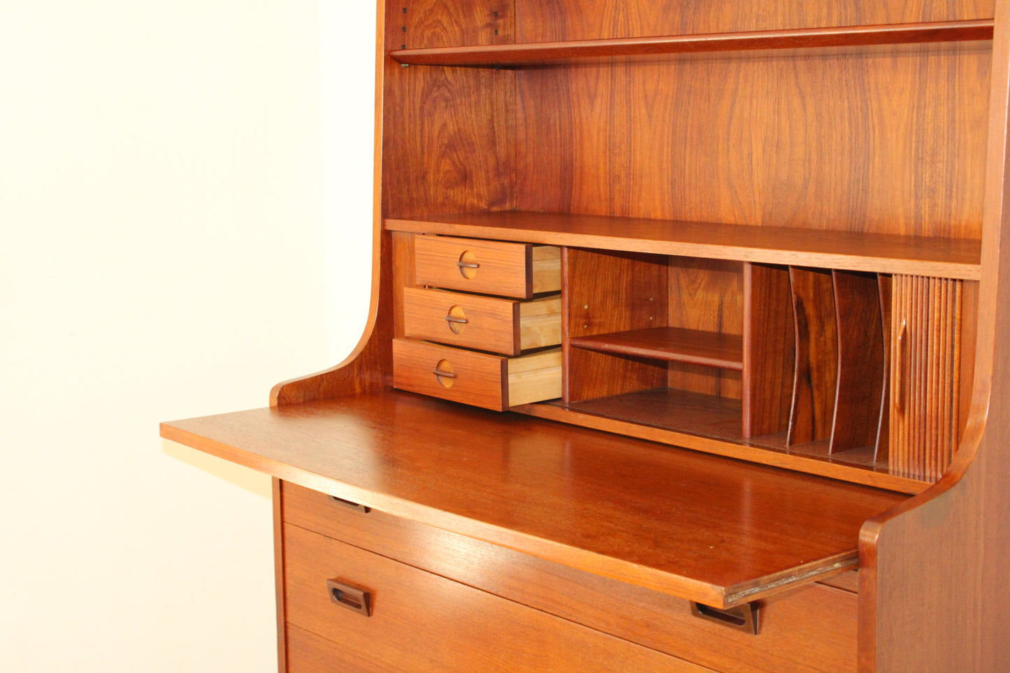 Danish Modern Teak Secretary Desk/Bookcase by Johannes Sorth