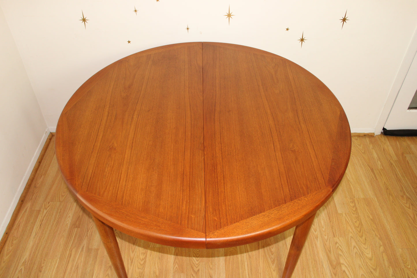 Danish Modern Teak Extendable Dining Table w/ Leaf