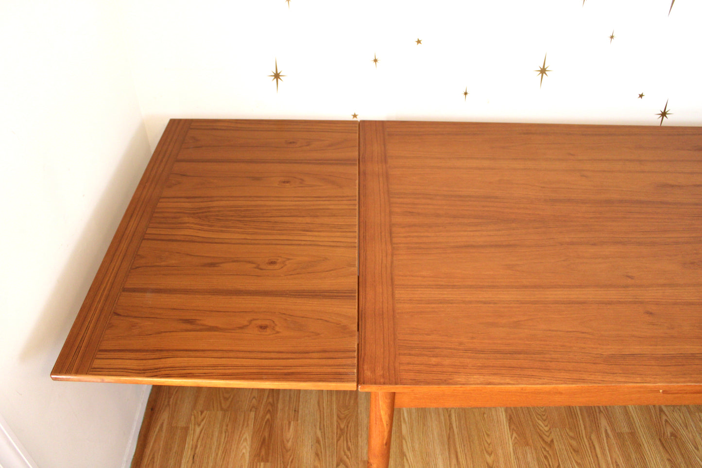 Danish Modern Teak Extending Dining Table w/ Leaves