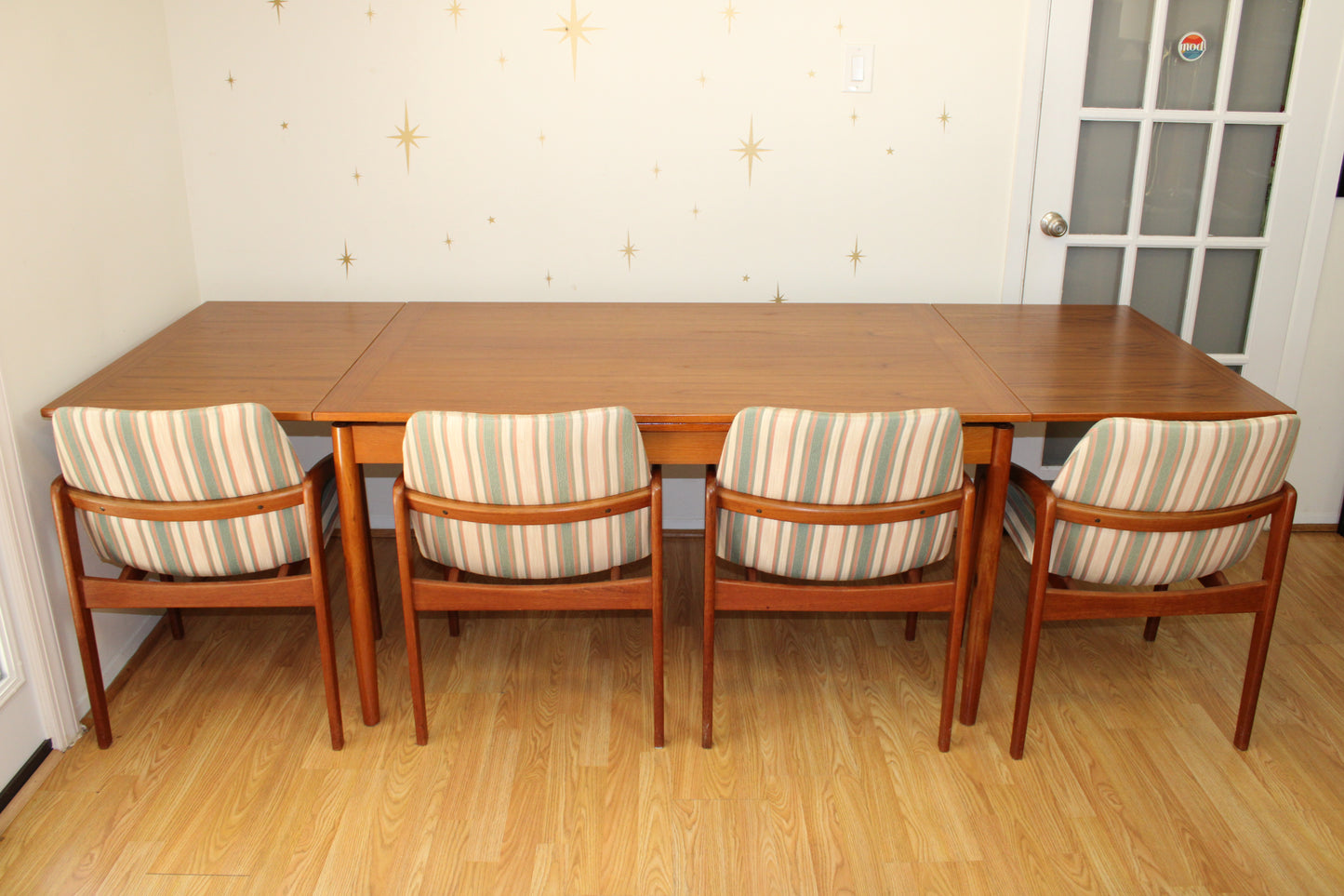 Danish Modern Teak Extending Dining Table w/ Leaves