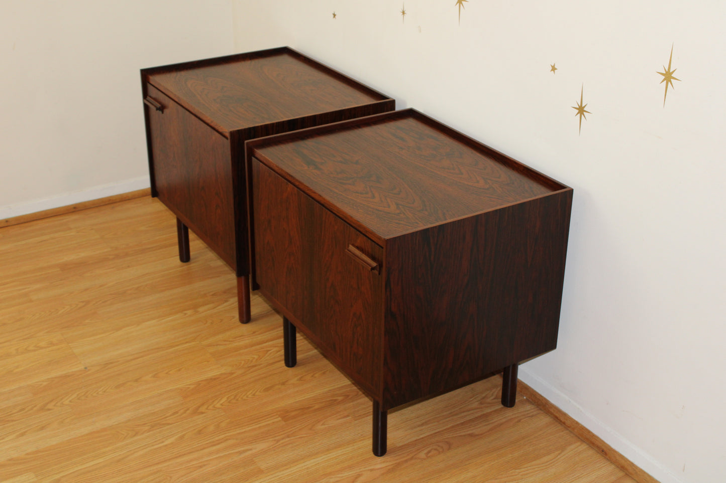 Pair-Danish Modern Luxurious Rosewood Nightstands