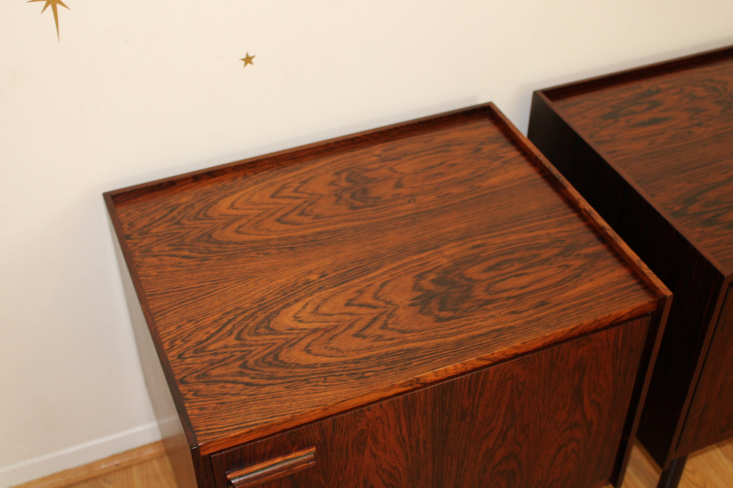 Pair-Danish Modern Luxurious Rosewood Nightstands