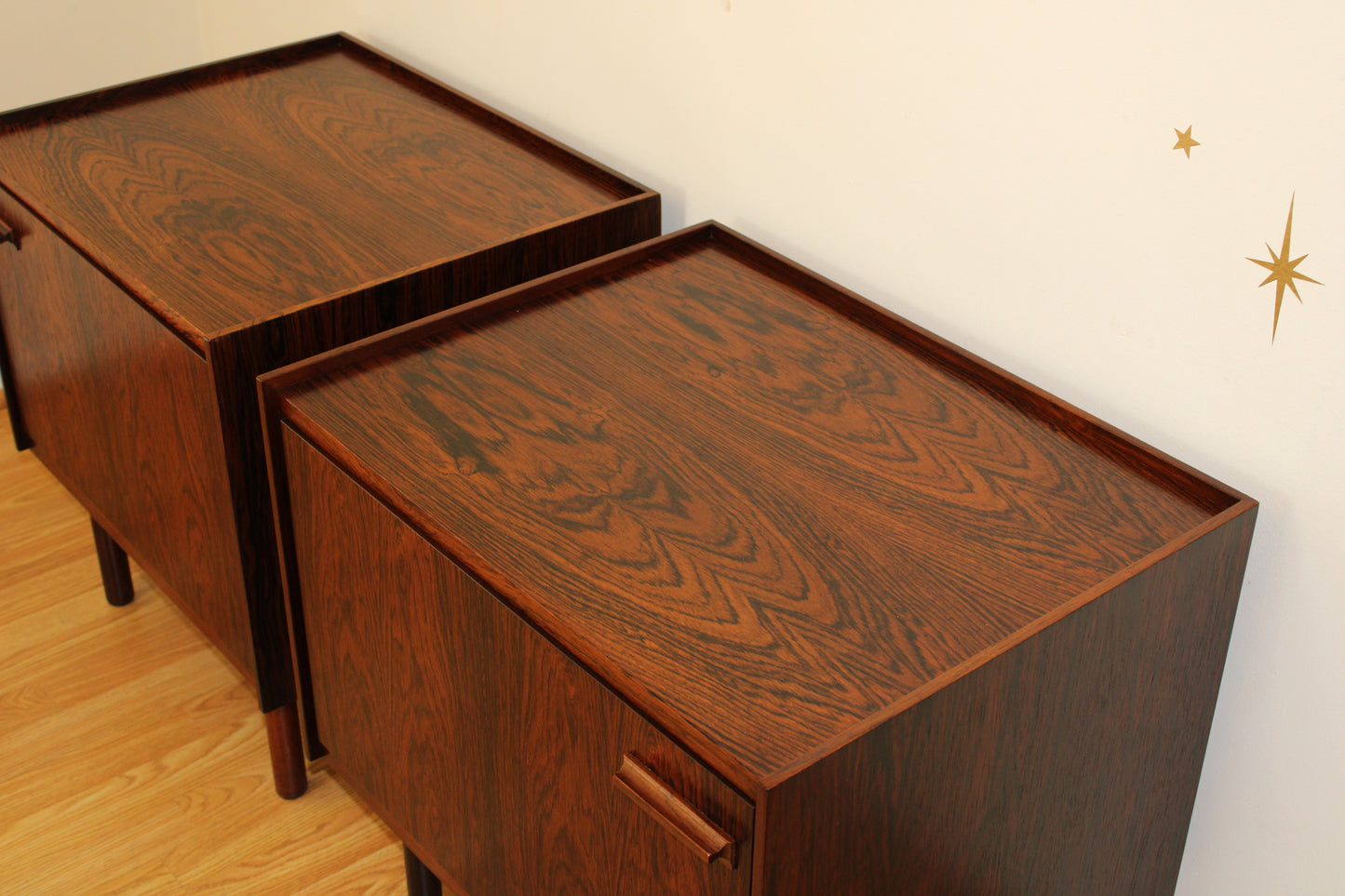 Pair-Danish Modern Luxurious Rosewood Nightstands