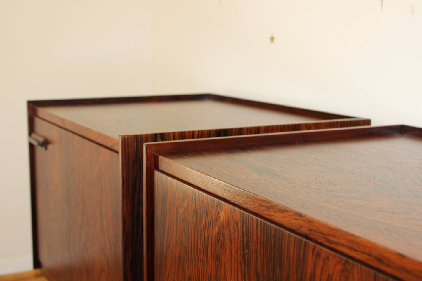 Pair-Danish Modern Luxurious Rosewood Nightstands